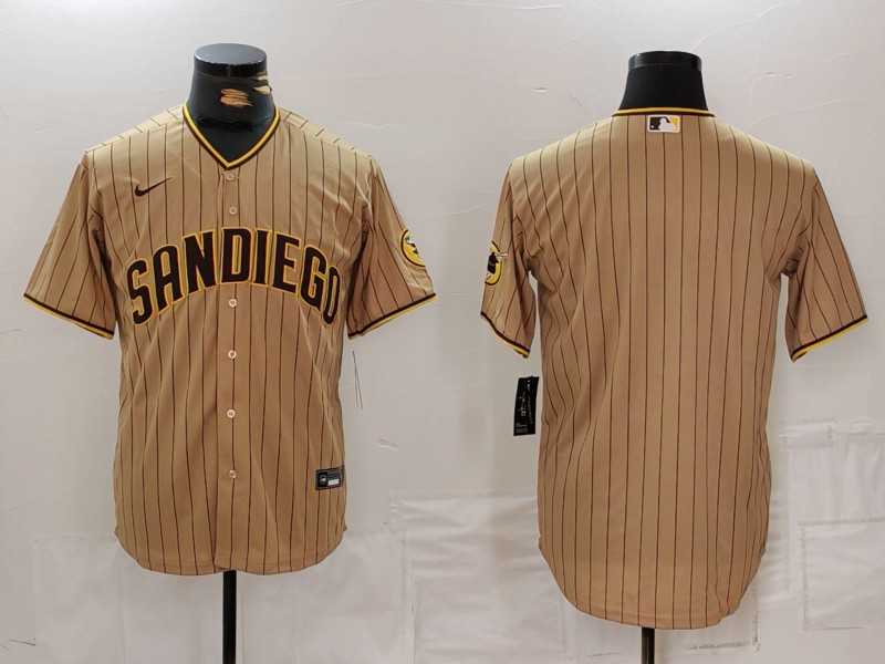 Men%27s San Diego Padres Blank Tan Cool Base Stitched Jersey->seattle mariners->MLB Jersey